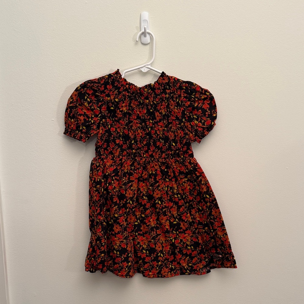 GAP Kids Dress with Black and Red Floral Pattern